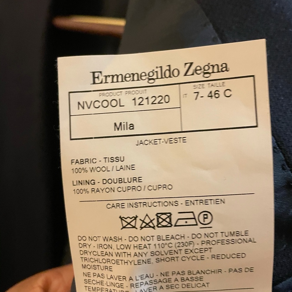 Men’s Ermenegildo Zegna Navy Sports Coat View 3